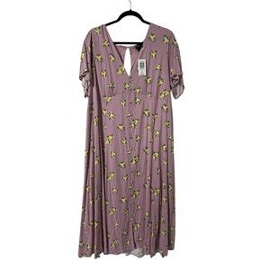 Women’s Mauve Floral Keyhole Maxi Dress
